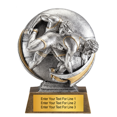 5" 3D Resin Wrestling Trophy