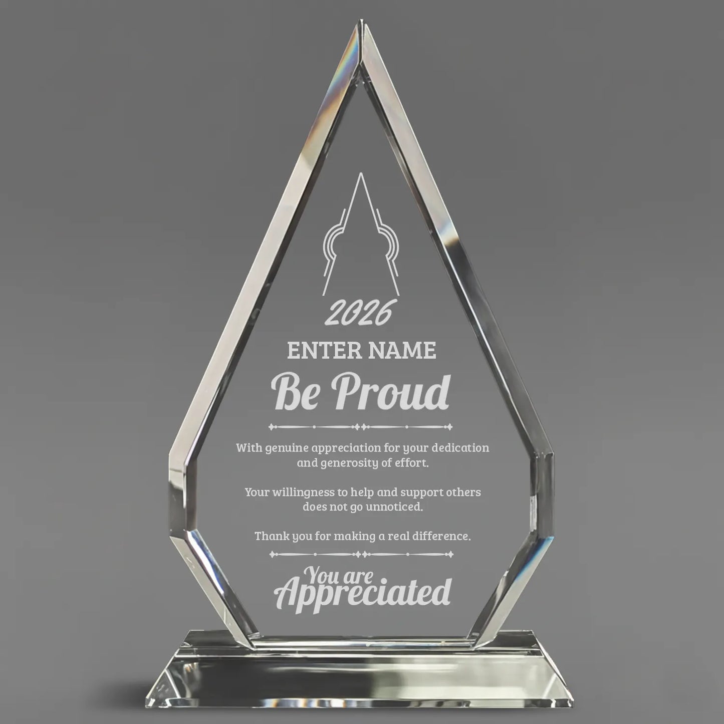 Appreciation Awards - Optic Crystal Arrowhead Award - Personalize Online - Choose From 5 Designs