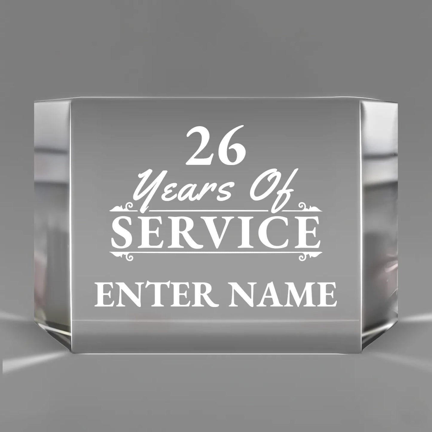 Long Service Awards - Clear Crystal Facet Block Awards - Personalize Online - Choose From 5 Designs