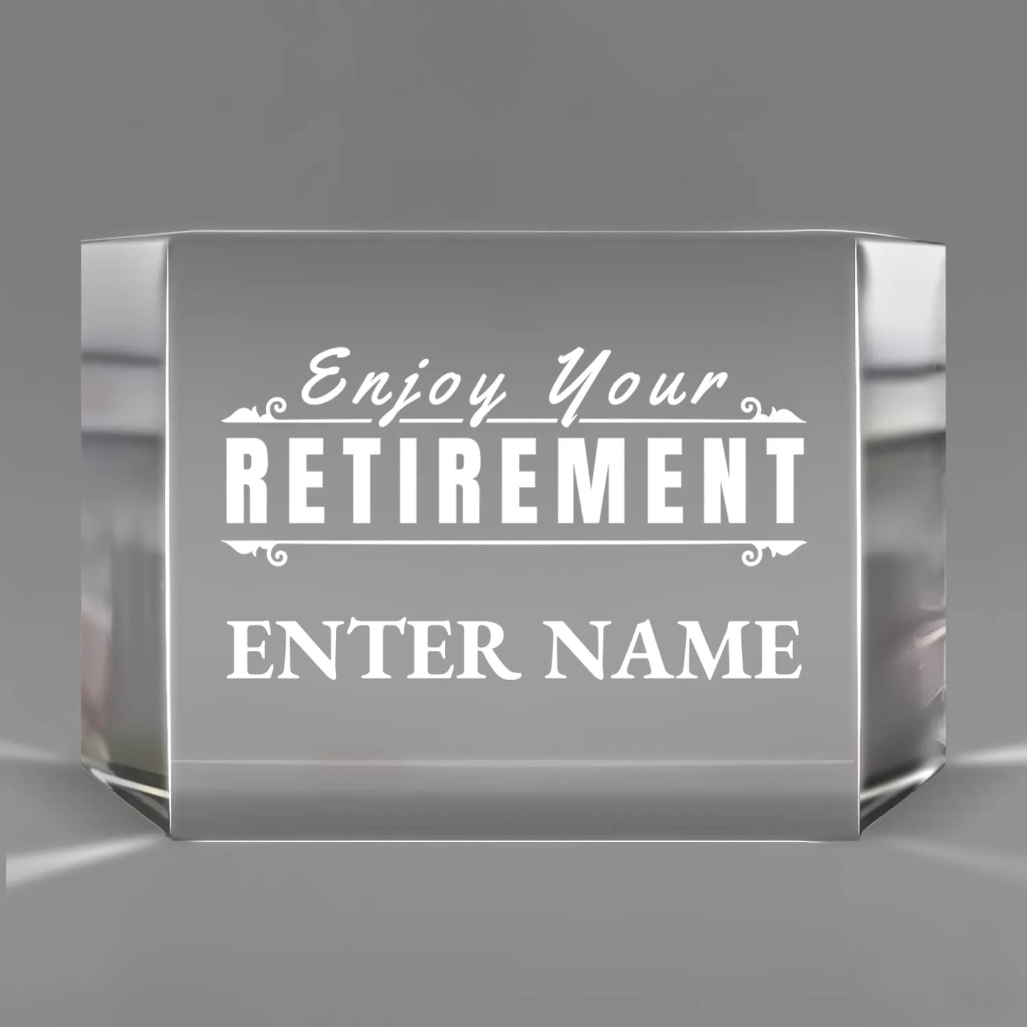 Retirement Awards - Clear Crystal Facet Block Awards - Personalize Online - Choose From 5 Designs