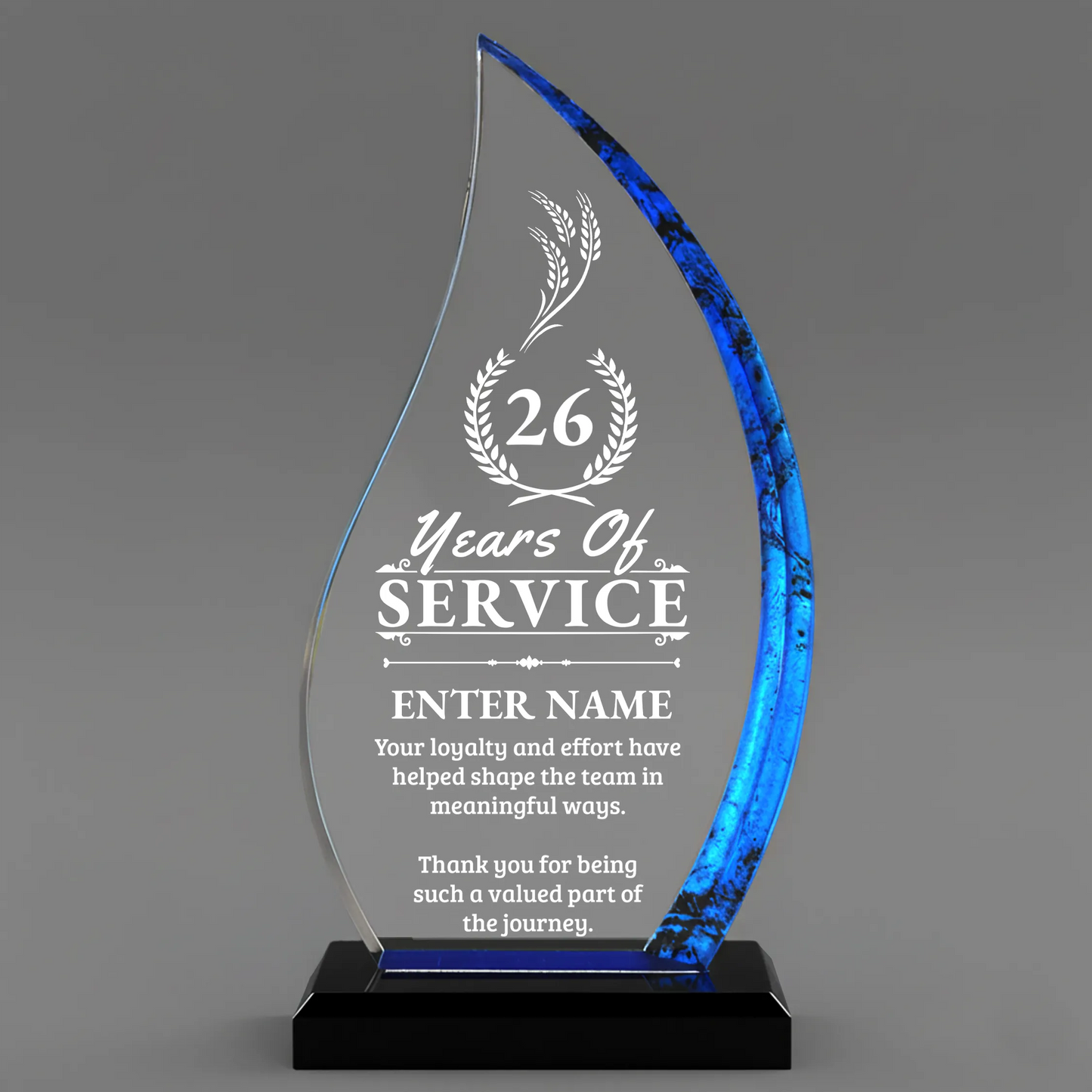 Long Service Awards - Blue Flame Awards - Personalize Online - Choose From 5 Designs