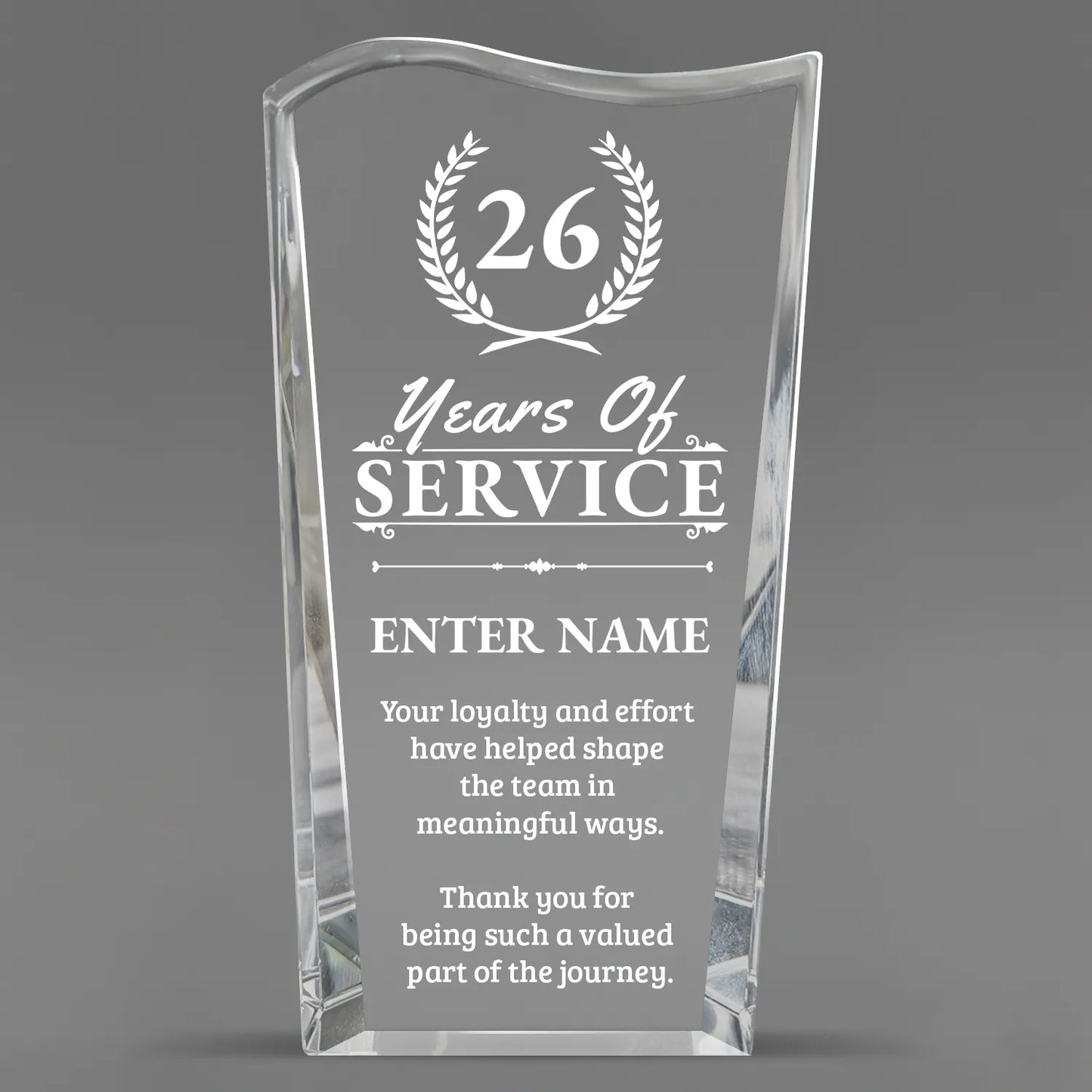 Long Service Awards - Clear Crystal Facet Wave Awards - Personalize Online – Choose From 5 Designs