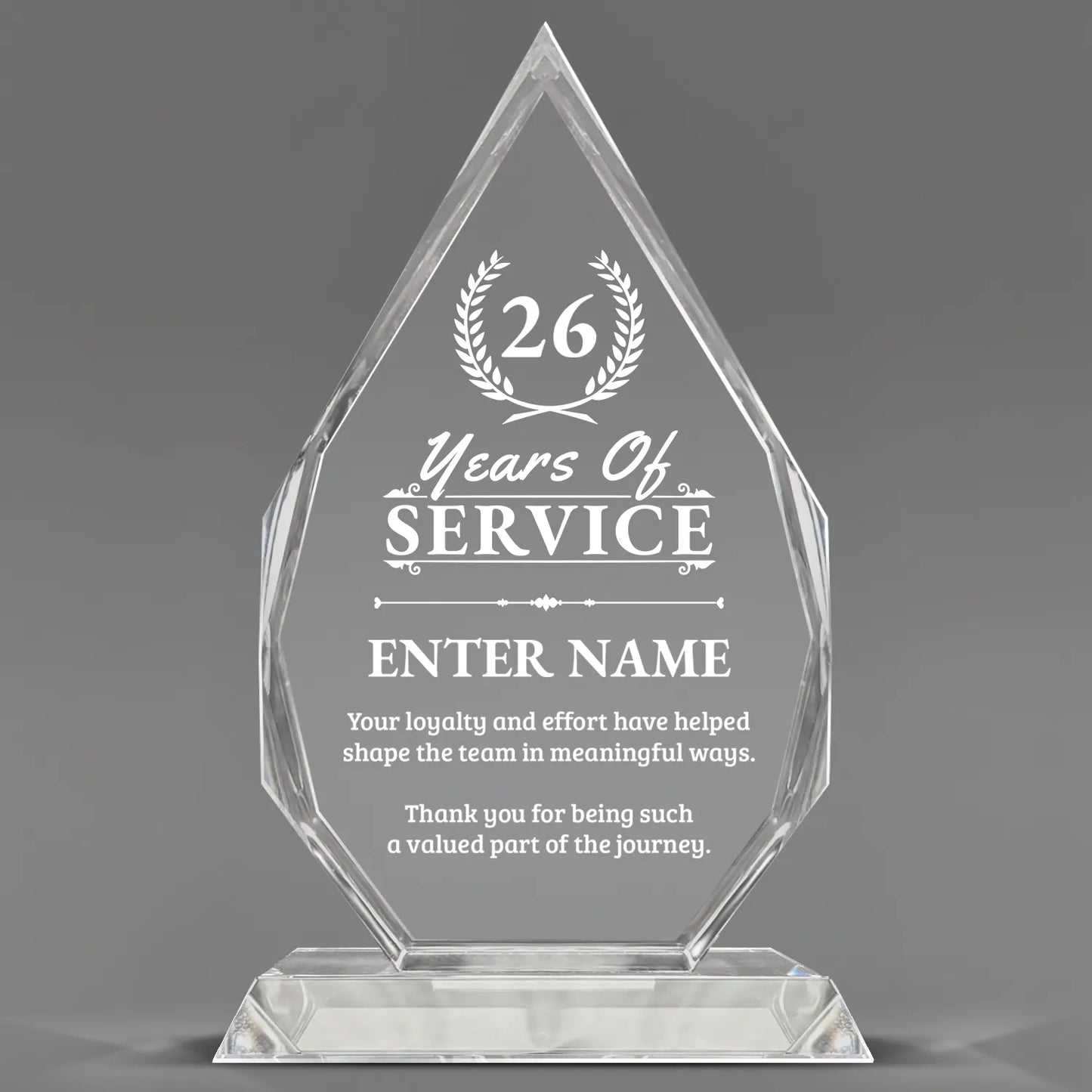 Long Service Awards - Optic Crystal Royal Diamond Awards - Personalize Online – Choose From 5 Designs