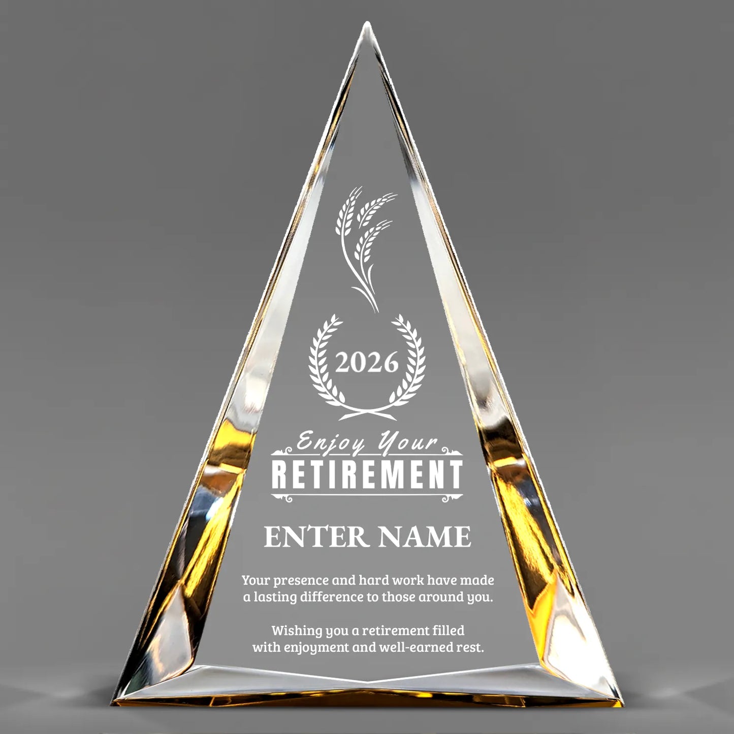 Retirement Awards - Gold Pinnacle Acrylic Awards - Personalize Online – Choose From 5 Designs