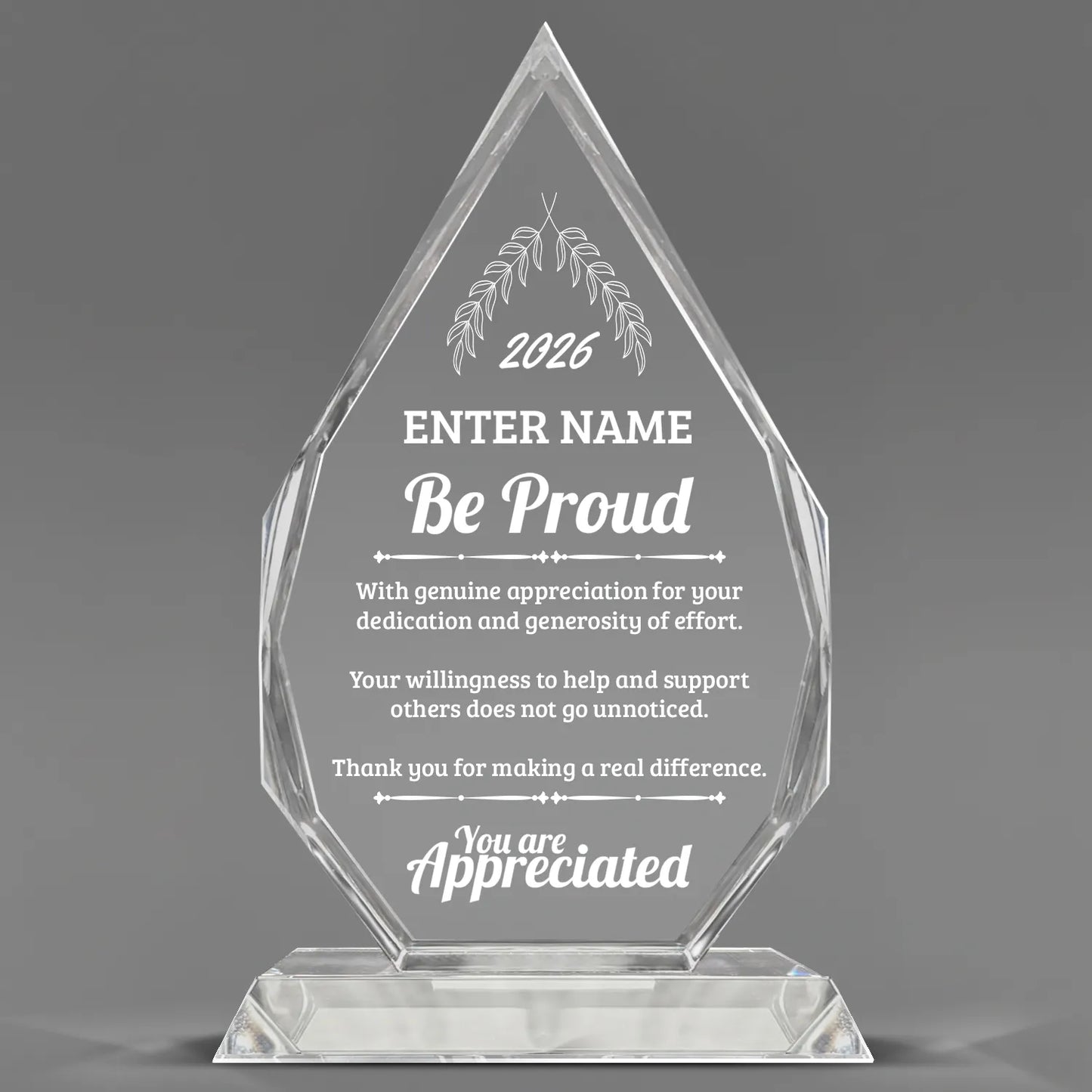 Appreciation Awards - Optic Crystal Royal Diamond Awards - Personalize Online – Choose From 5 Designs
