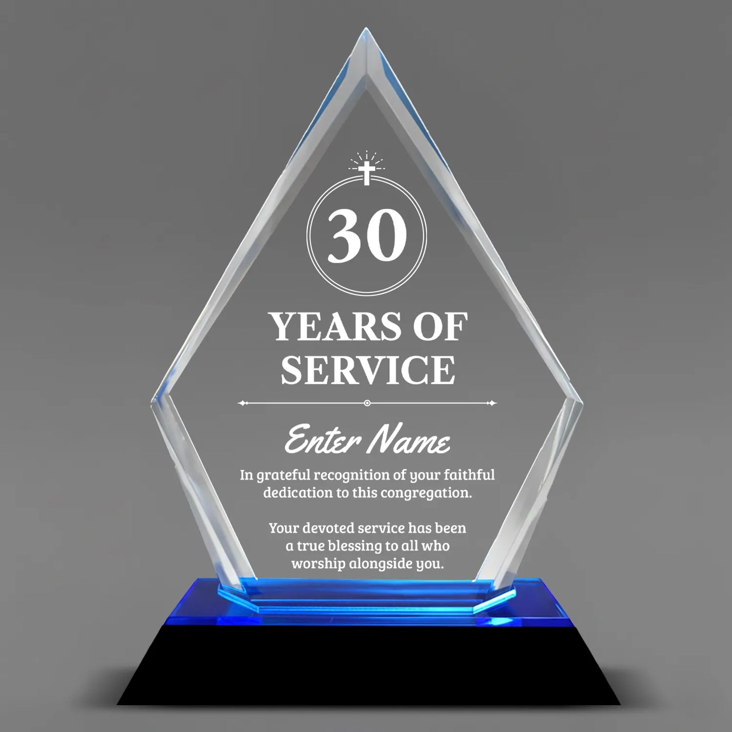 Church Awards - Blue Arrow Acrylic Awards - Personalize Online – Choose From 5 Designs