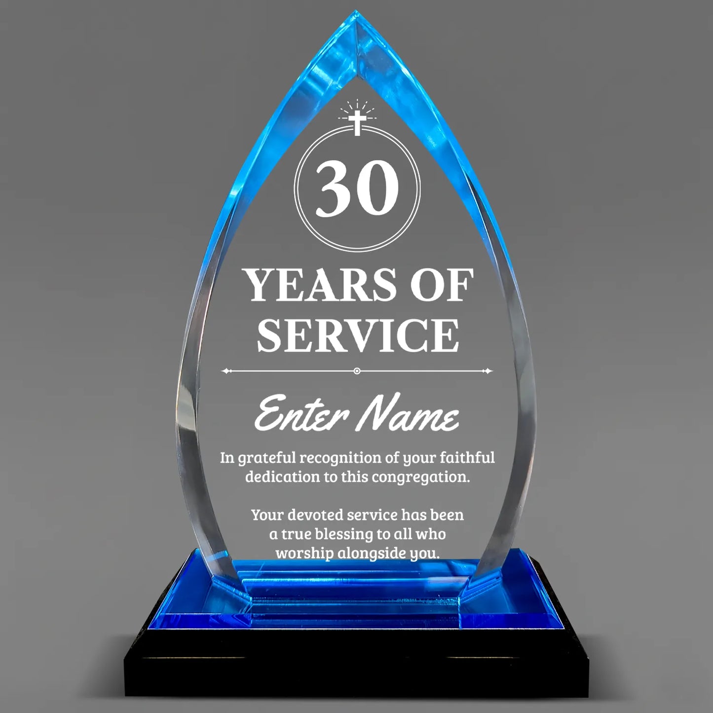 Church Awards - Blue Oval Acrylic Awards - Personalize Online – Choose From 5 Designs