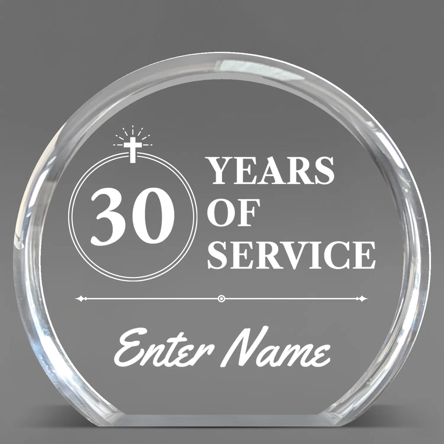 Church Awards - Clear Round Acrylic Awards - Personalize Online – Choose From 5 Designs