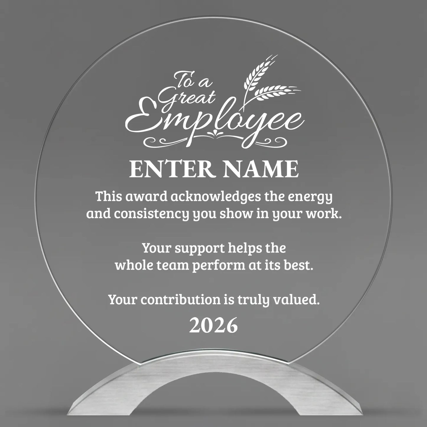 Employee Appreciation Awards - Round Cosmic Acrylic Awards - Personalize Online – Choose From 5 Designs