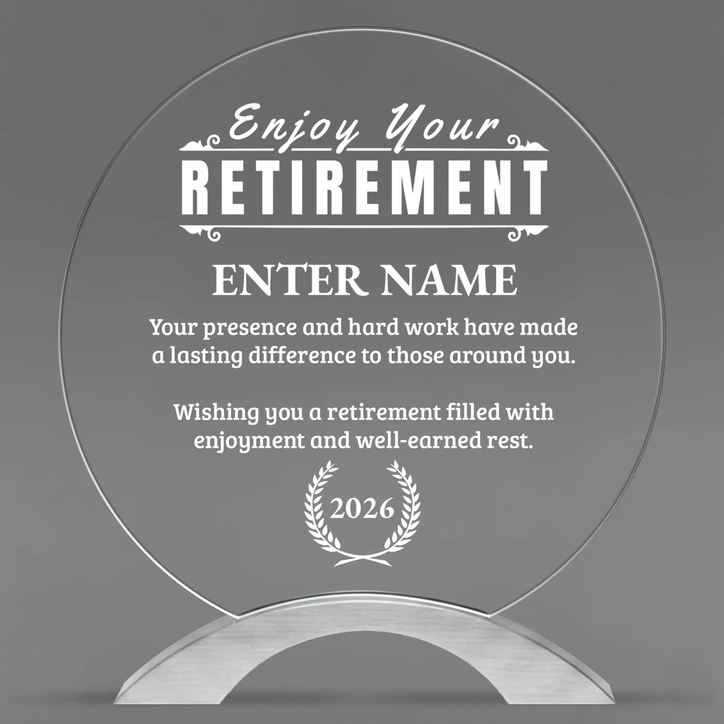 Retirement Awards - Round Cosmic Acrylic Awards - Personalize Online – Choose From 5 Designs