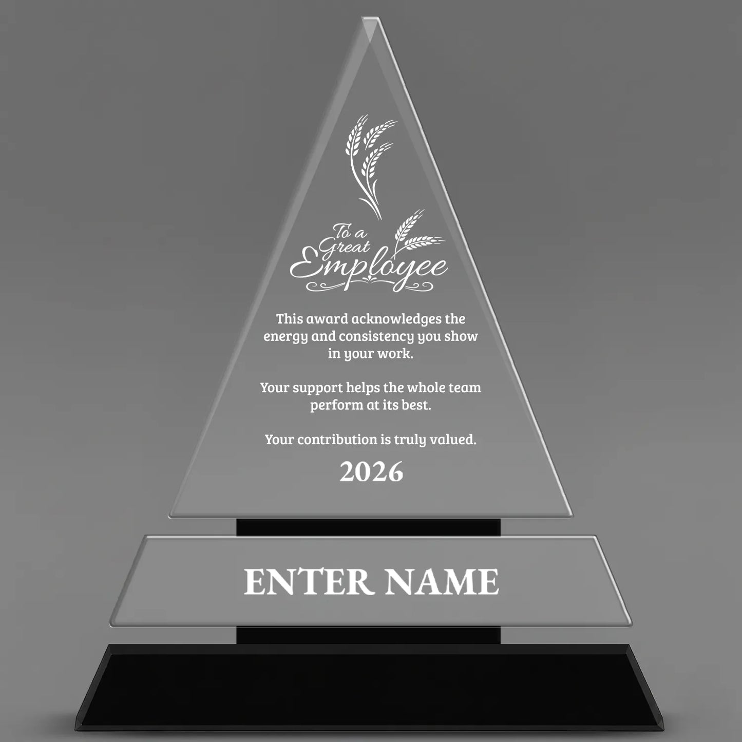 Employee Appreciation Awards - Crystal Triangle Awards - Personalize Online – Choose From 5 Designs