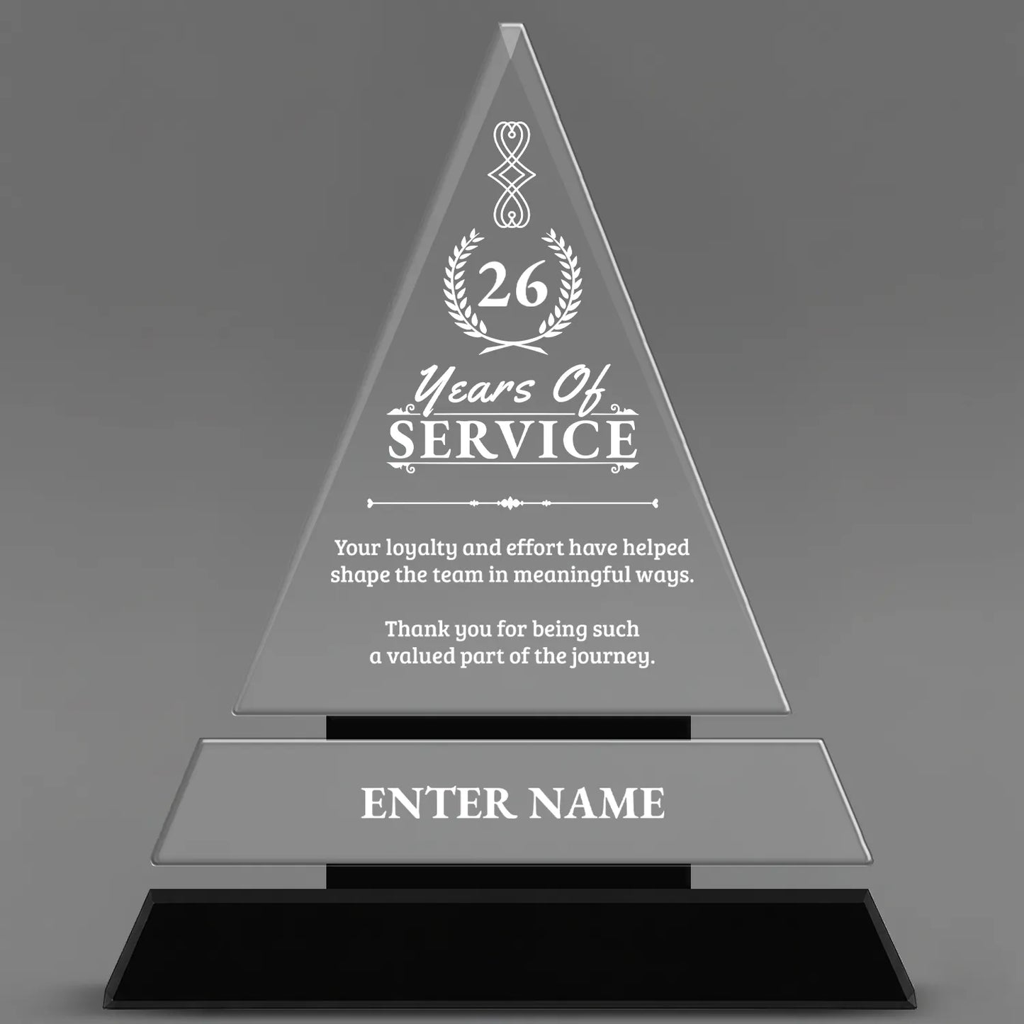 Long Service Awards - Crystal Triangle Awards - Personalize Online – Choose From 5 Designs