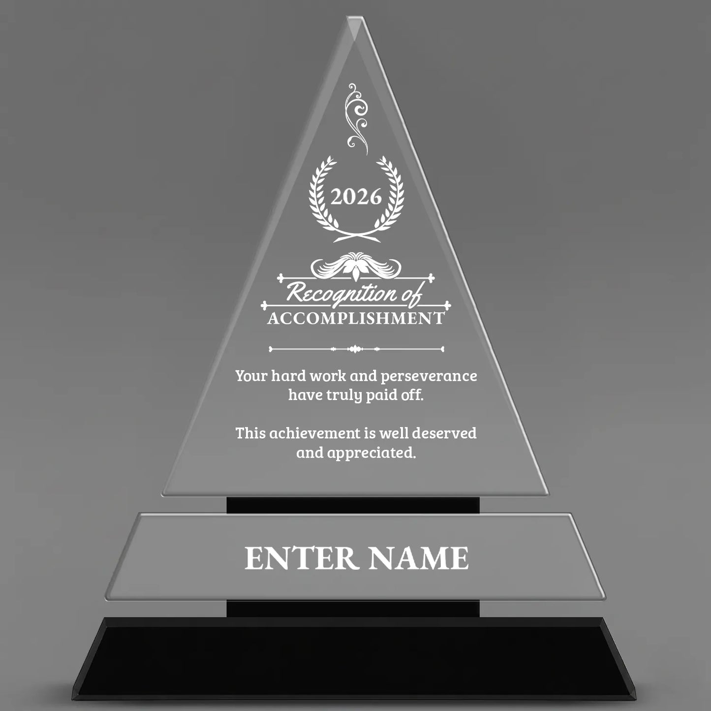 Achievement Awards - Crystal Triangle Awards - Personalize Online – Choose From 5 Designs