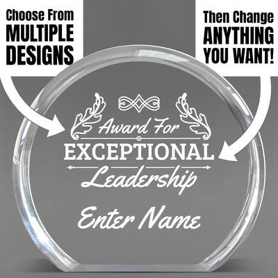Clear Round Acrylic Engraved Leadership Award - Executive Recognition