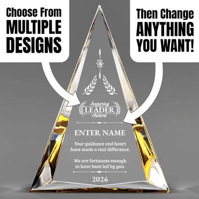Gold Pinnacle Acrylic Engraved Leadership Award - Executive Recognition