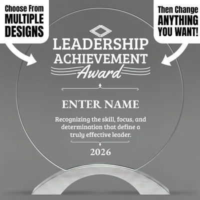 Round Cosmic Acrylic Engraved Leadership Award - Executive Recognition