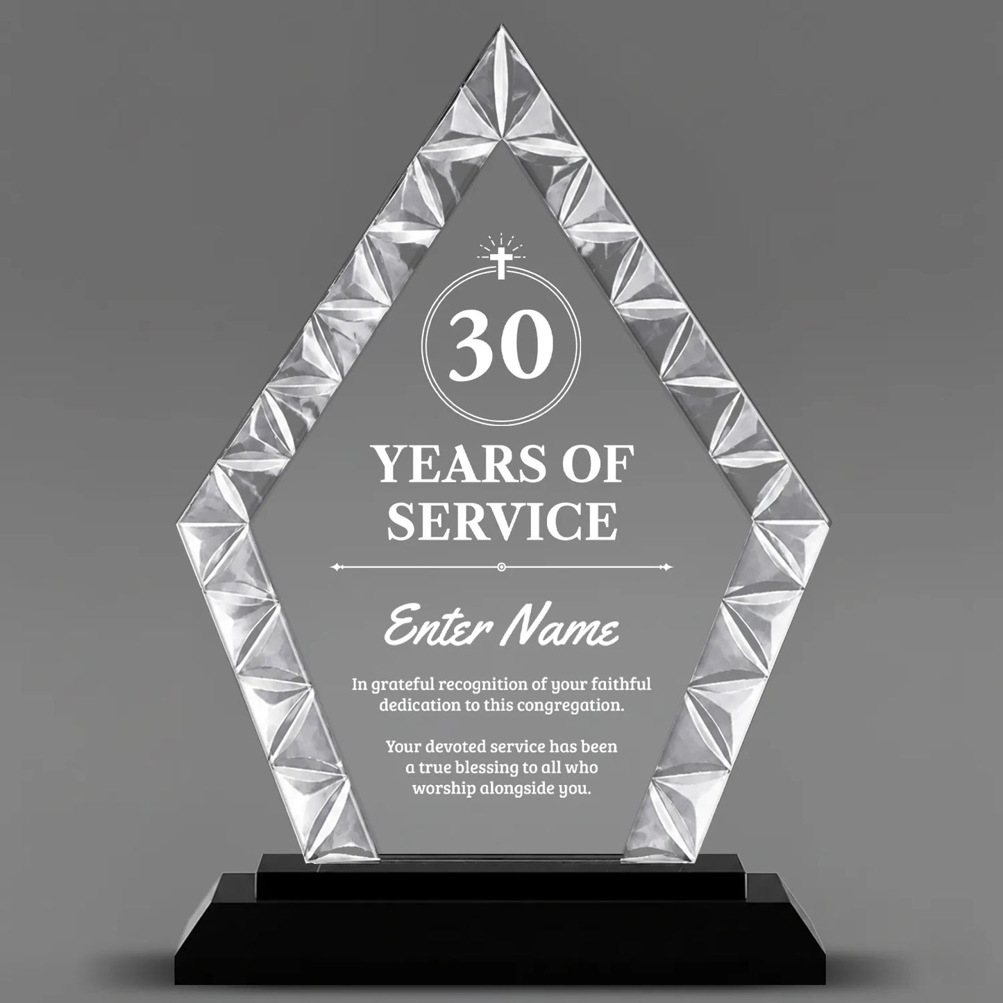 Church Awards - Diamond Accent Glass Awards - Personalize Online – Choose From 5 Designs