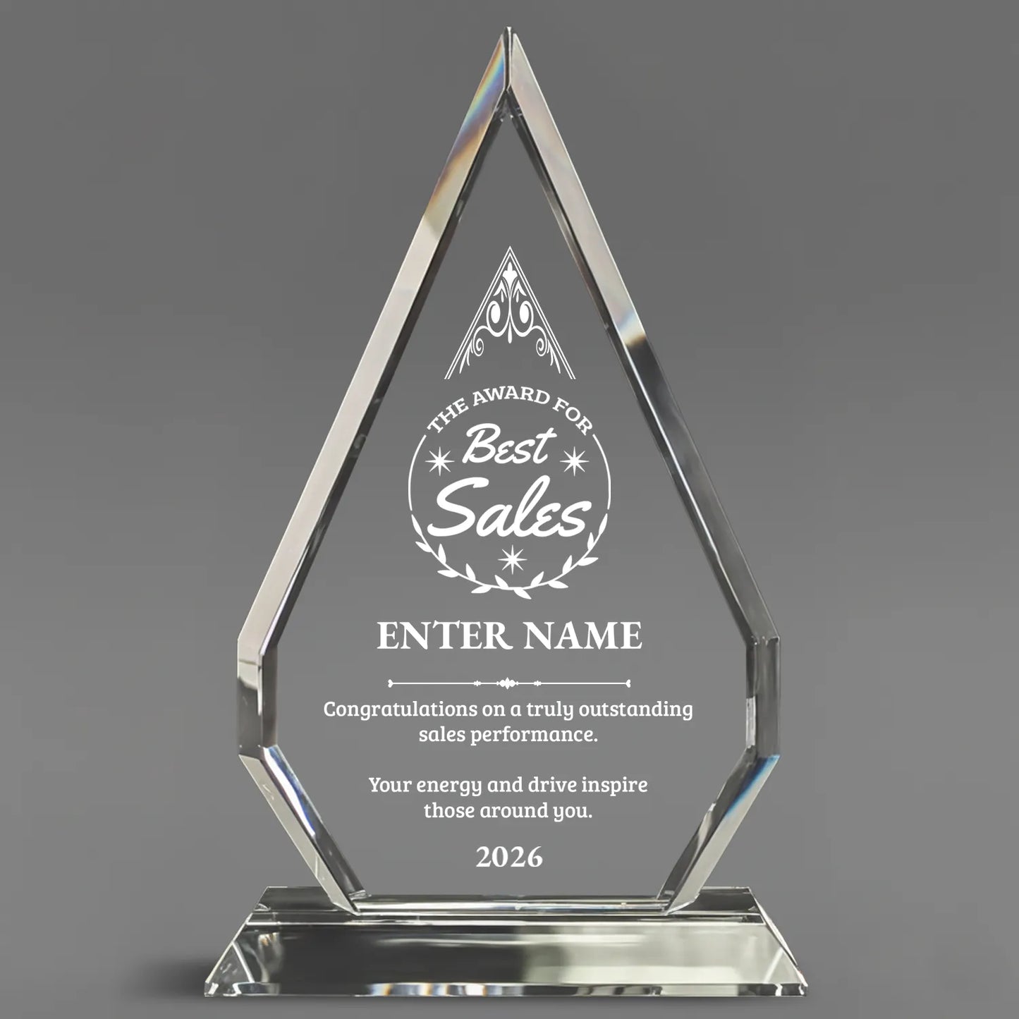 Sales Awards - Optic Crystal Arrowhead Awards - Personalize Online – Choose From 5 Designs