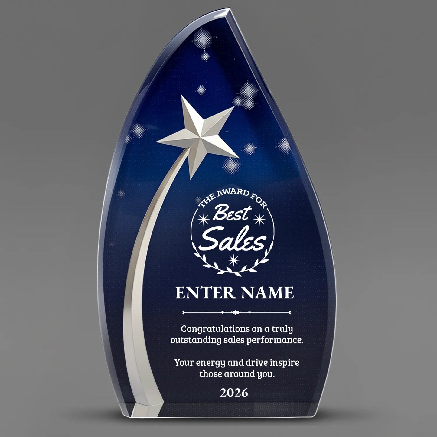 Sales Awards - Acrylic Star Powered Awards - Personalize Online – Choose From 5 Designs