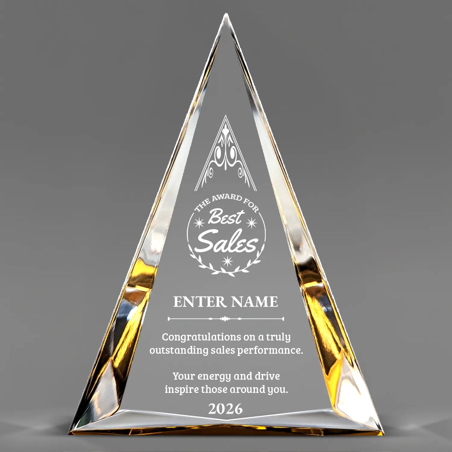 Sales Awards - Gold Pinnacle Acrylic Awards - Personalize Online – Choose From 5 Designs