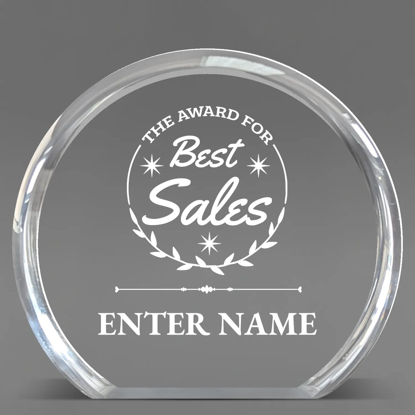 Sales Awards - Clear Round Acrylic Awards - Personalize Online – Choose From 5 Designs