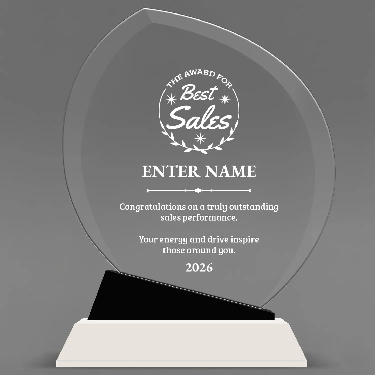 Sales Awards - Crystal Oblong with Black Accent Awards - Personalize Online – Choose From 5 Designs
