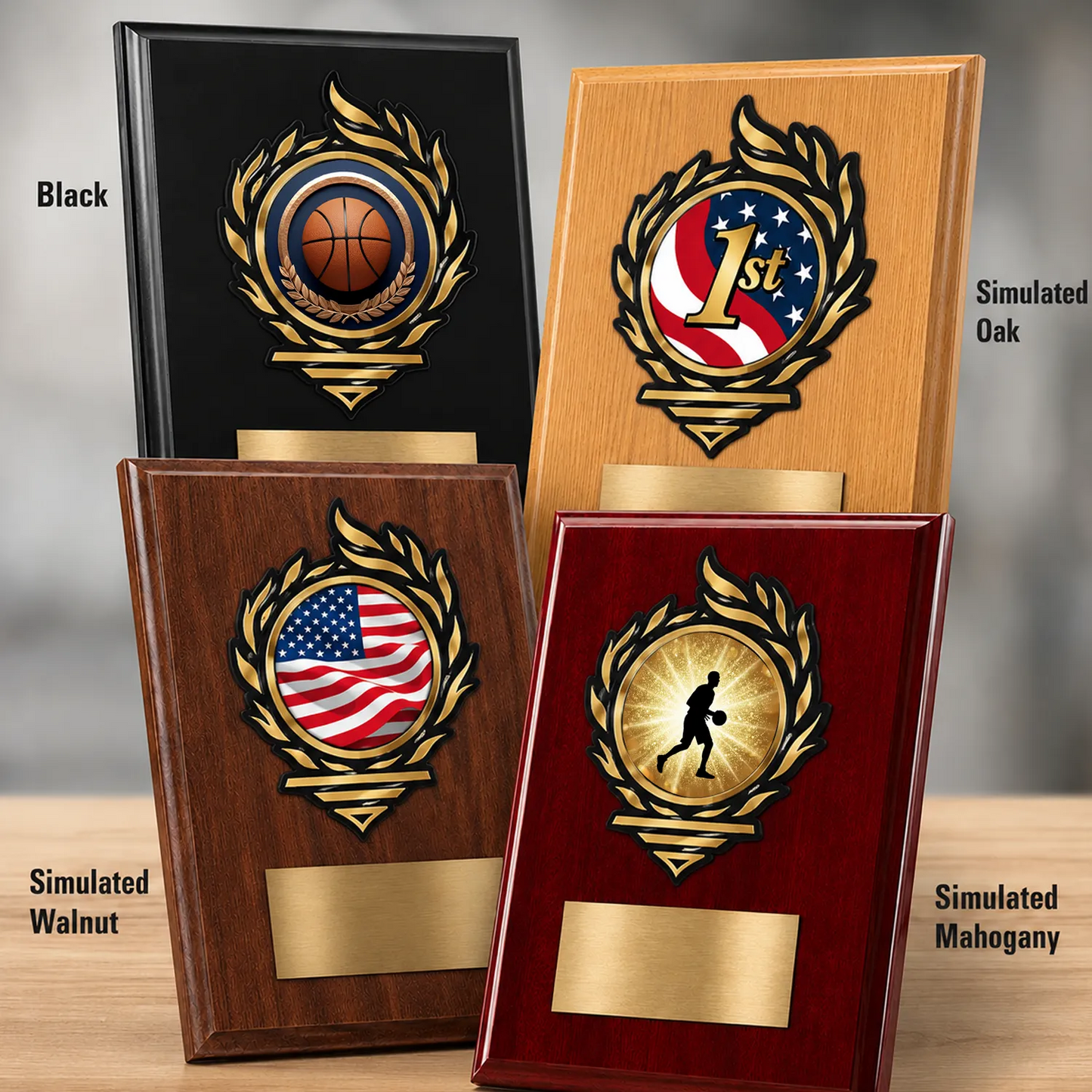 Basketball Mylar Flame Style Plaque - Personalized Metal Plate - 4 Frame Colors