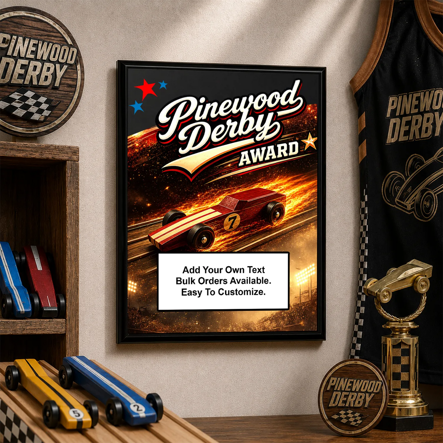 Personalized Pinewood Derby Award Plaques - Design 4