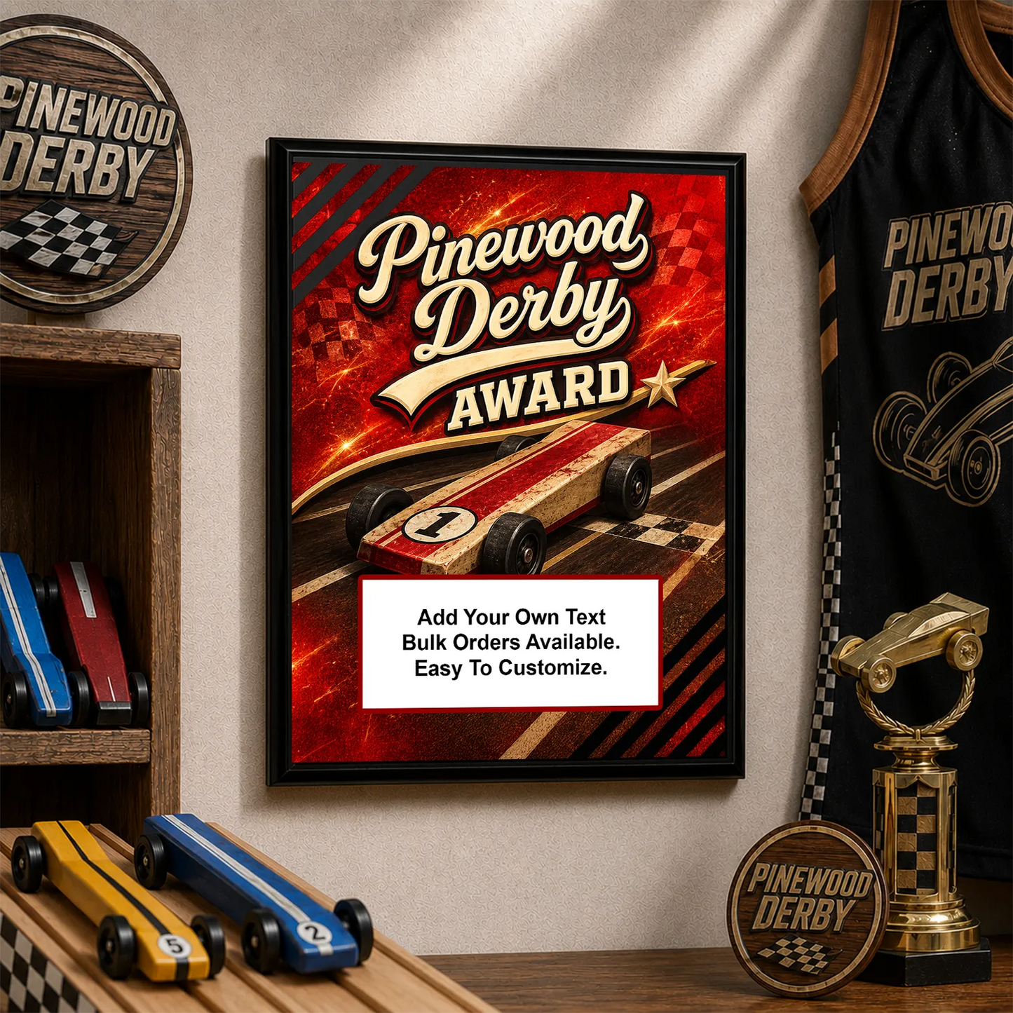 Personalized Pinewood Derby Award Plaques - Design 5