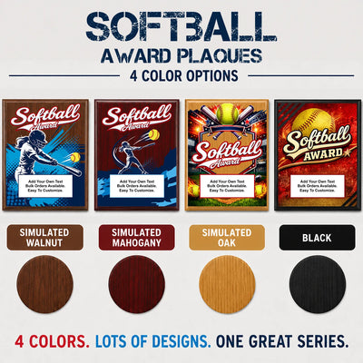 Personalized Softball Award Plaques - Design 1