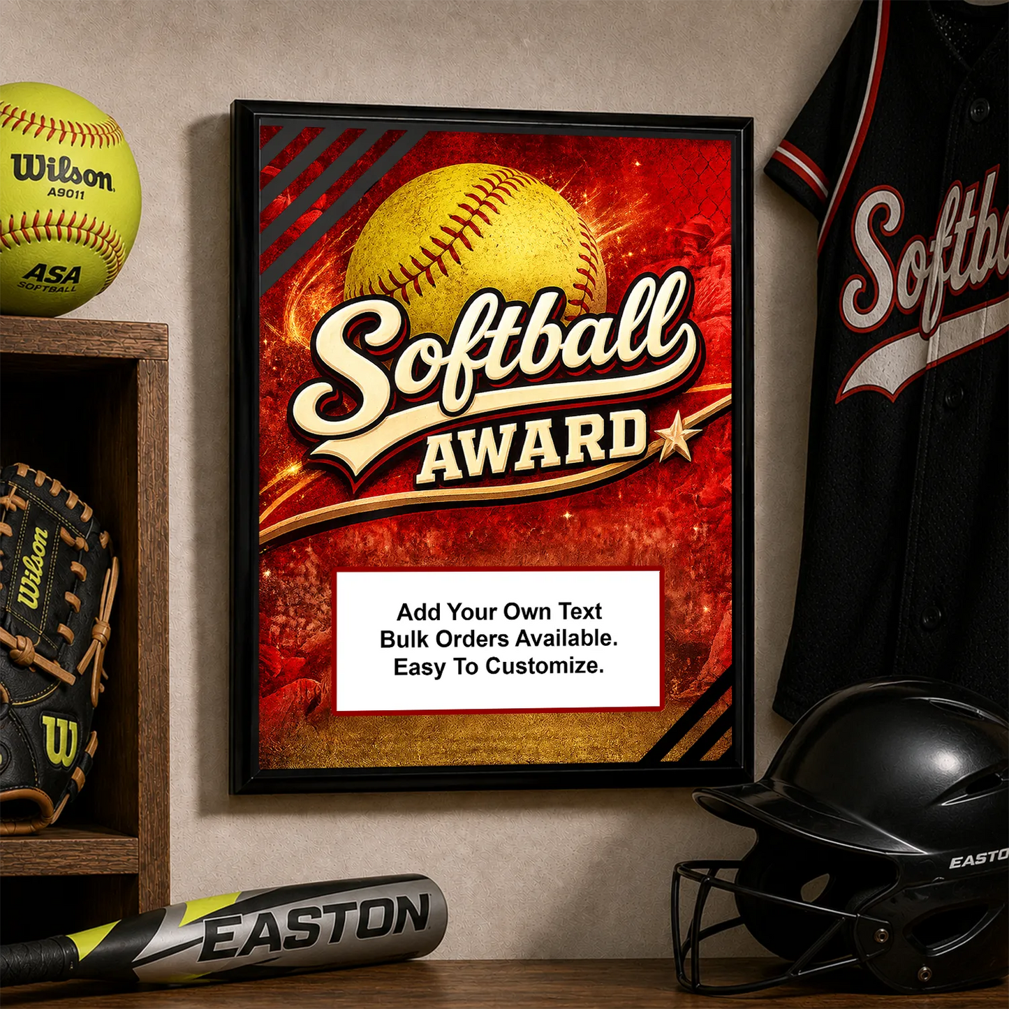 Personalized Softball Award Plaques - Design 5