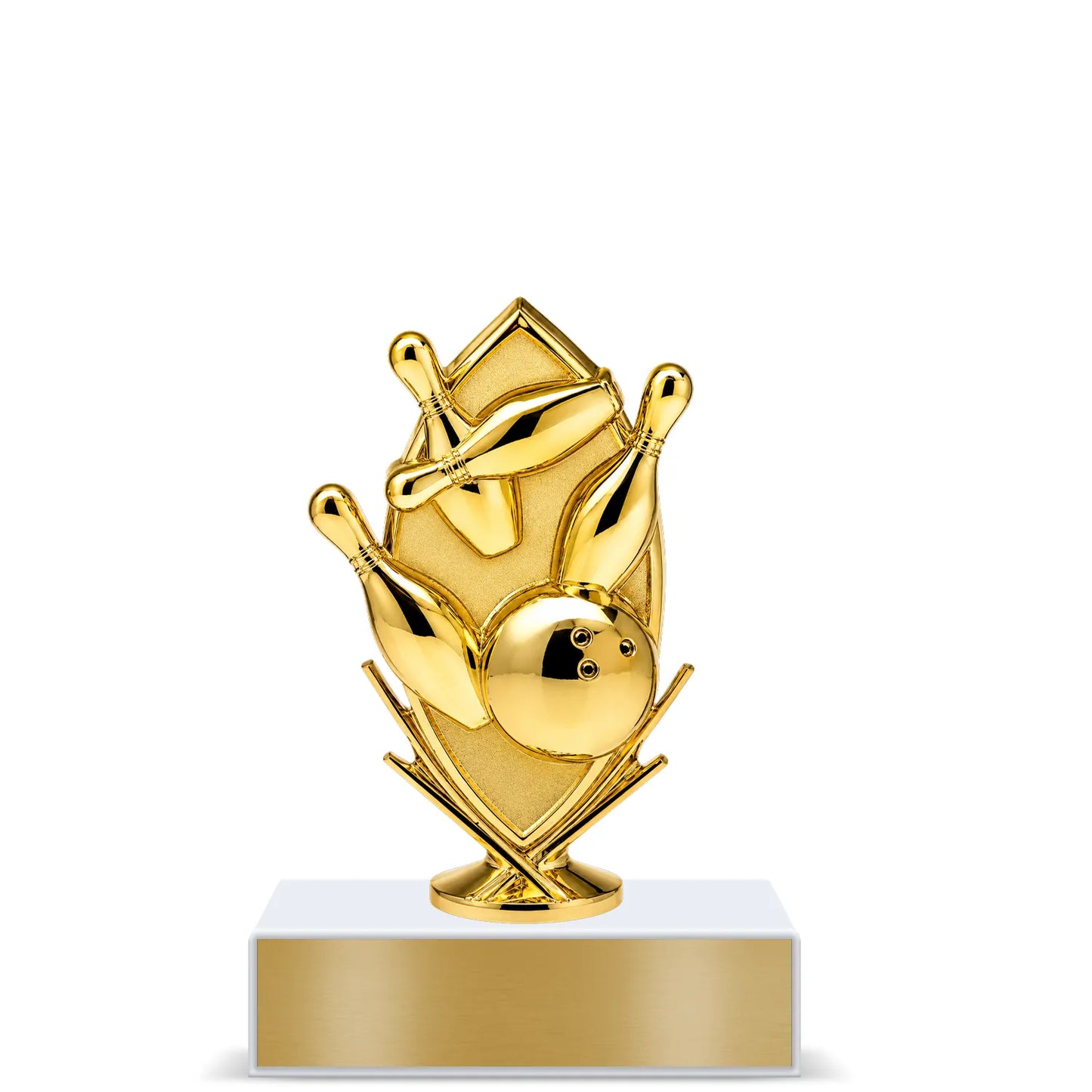 Bowling Trophy – Custom Award with Personalized Gold Plate, 4 Design Options