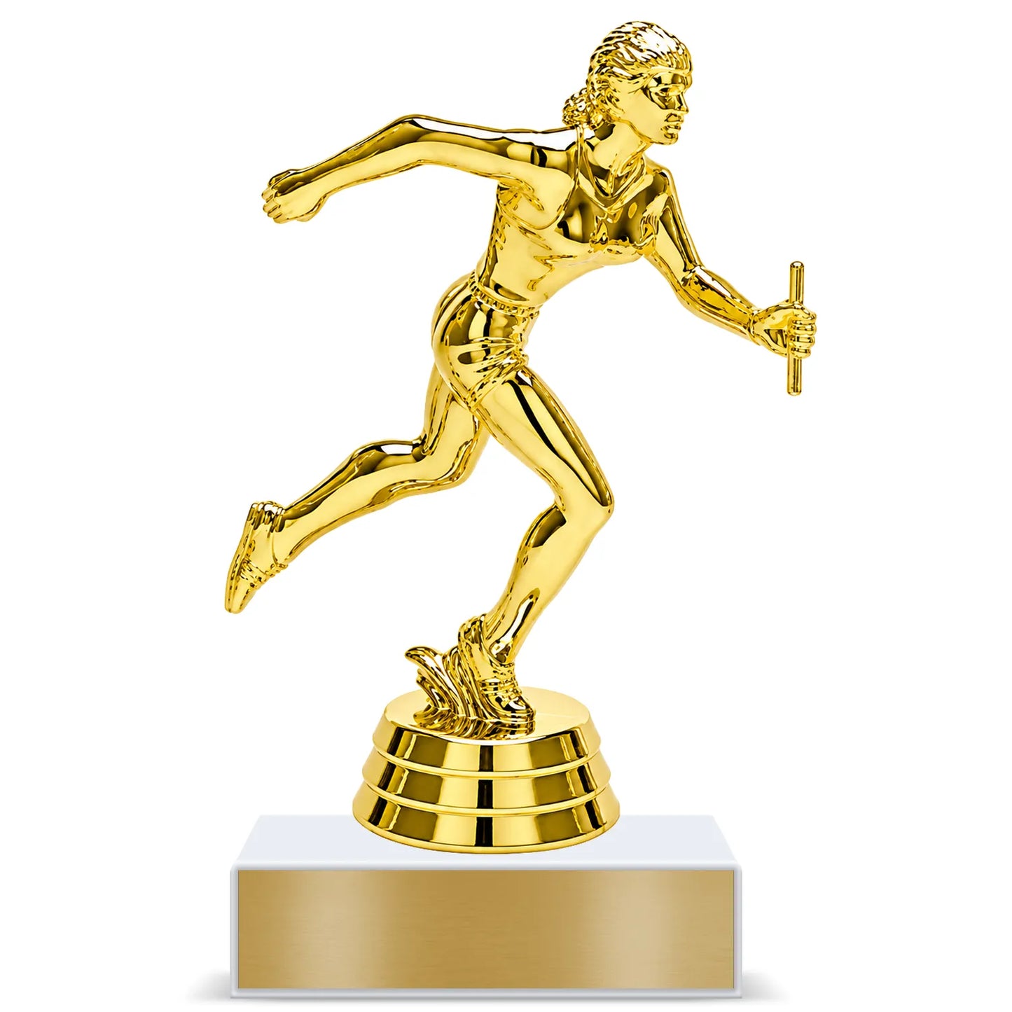 Track Trophy – Custom Award with Personalized Gold Plate, 3 Design Options