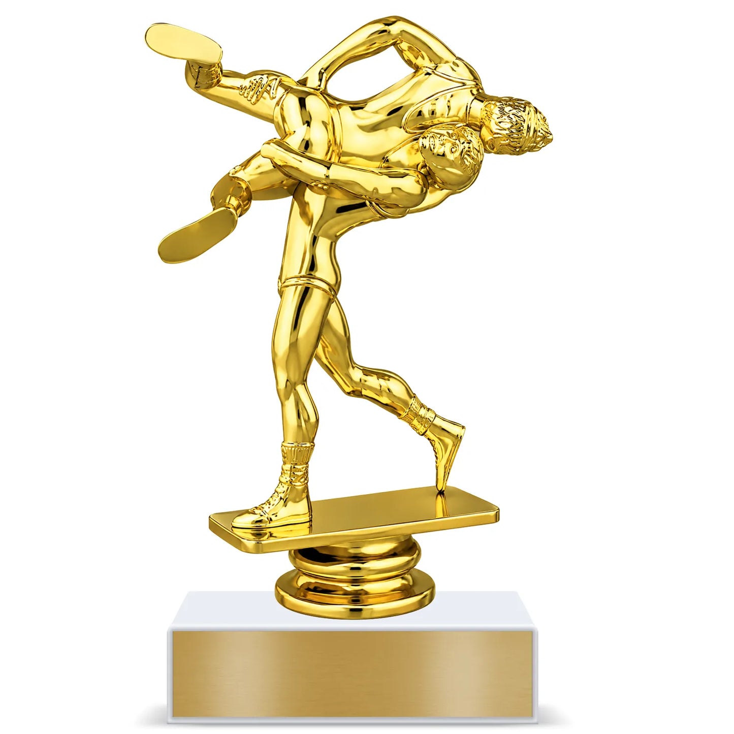 Wrestling Trophy – Custom Award with Personalized Gold Plate, 3 Design Options