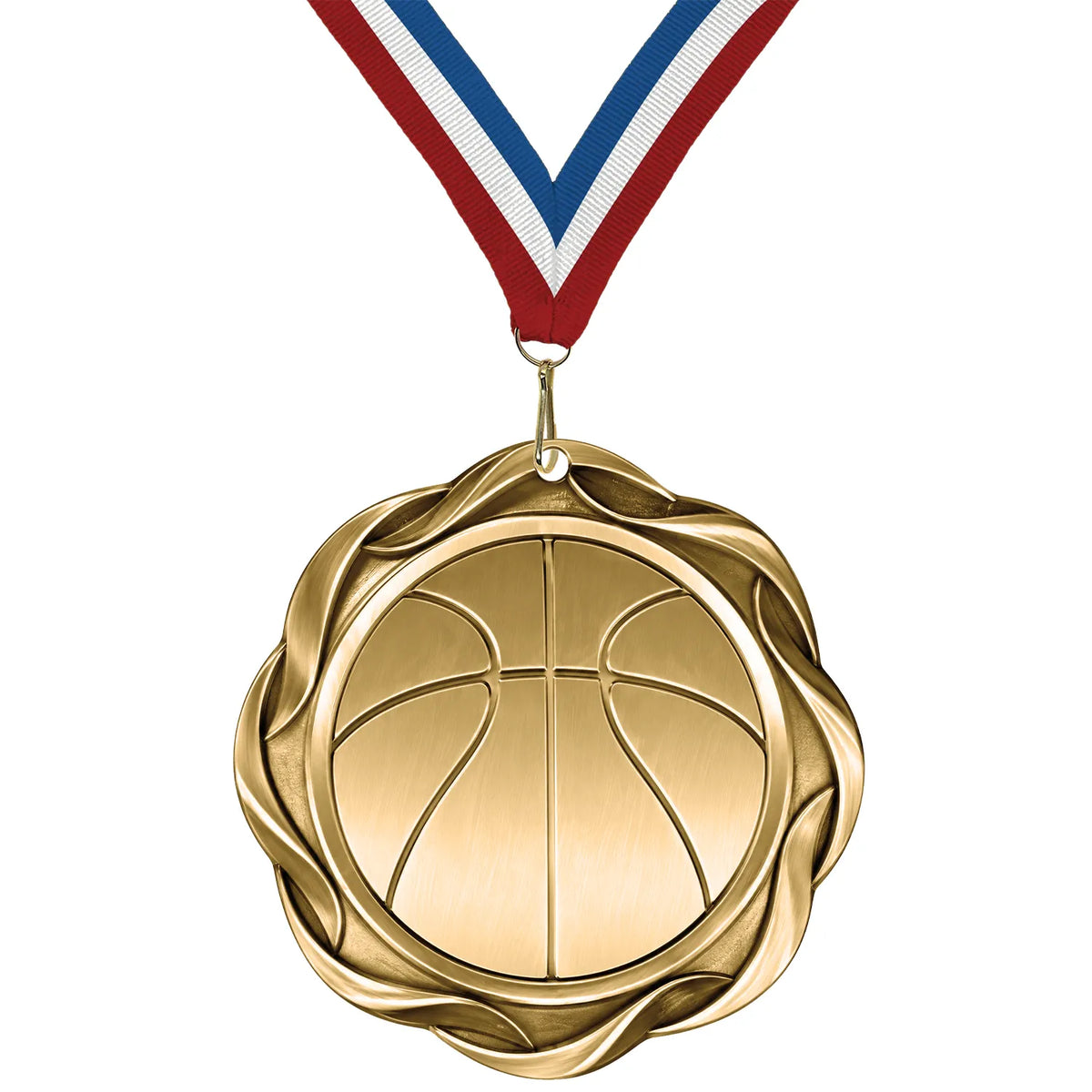 Basketball Medals - Youth Team Awards, 2-1/4" Fusion Medal in Gold, Silver & Bronze