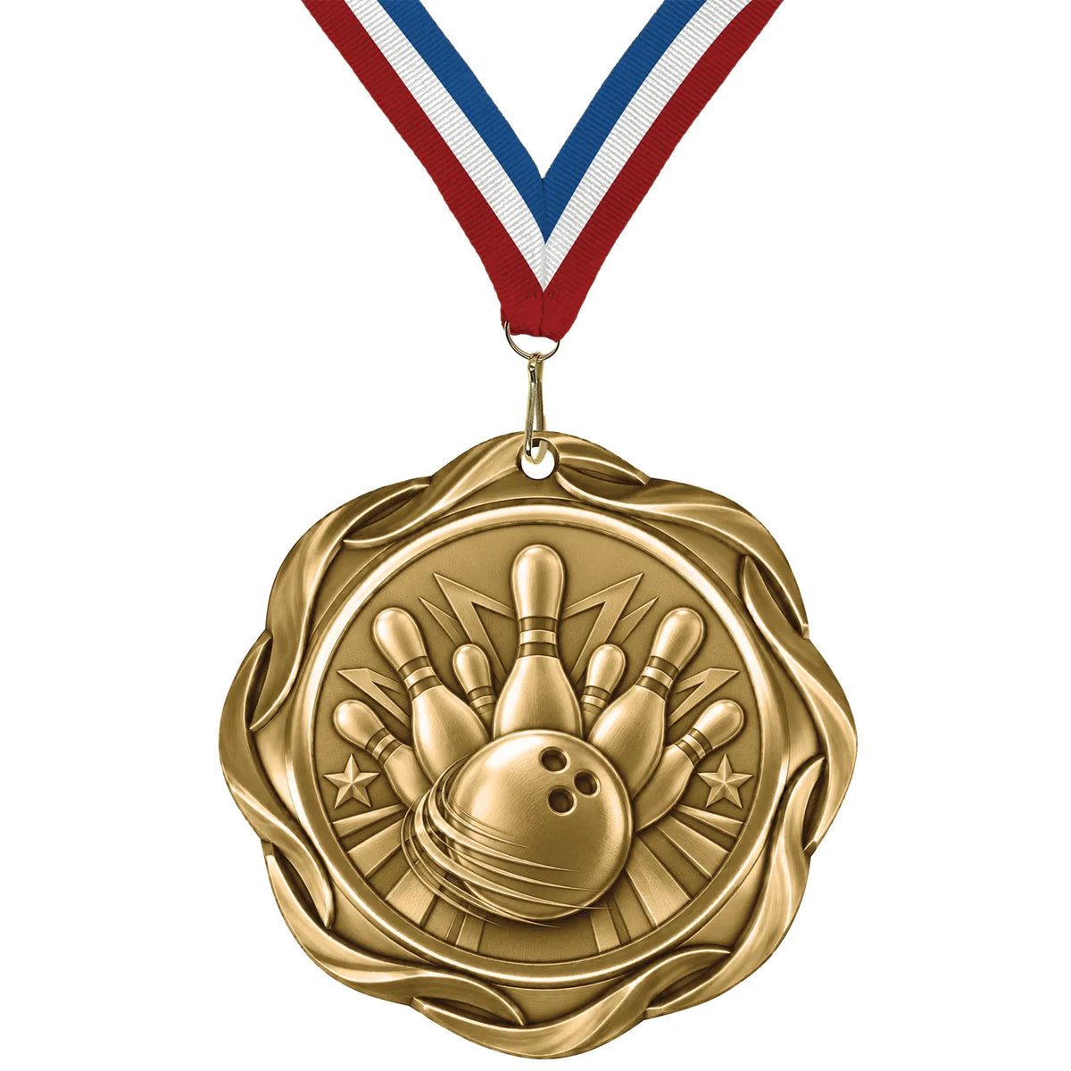 Bowling Medals - League & Club Awards, 2-1/4" Fusion Medal in Gold, Silver & Bronze