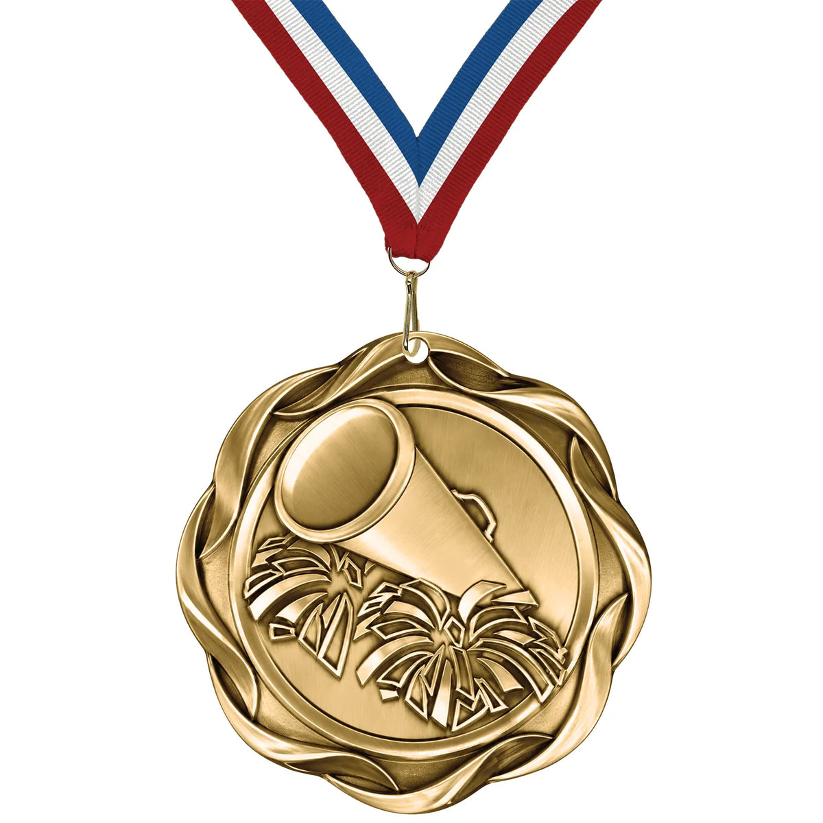 Cheerleading Medal - Squad & Competition Awards, 2-1/4" Fusion Medal in Gold, Silver & Bronze