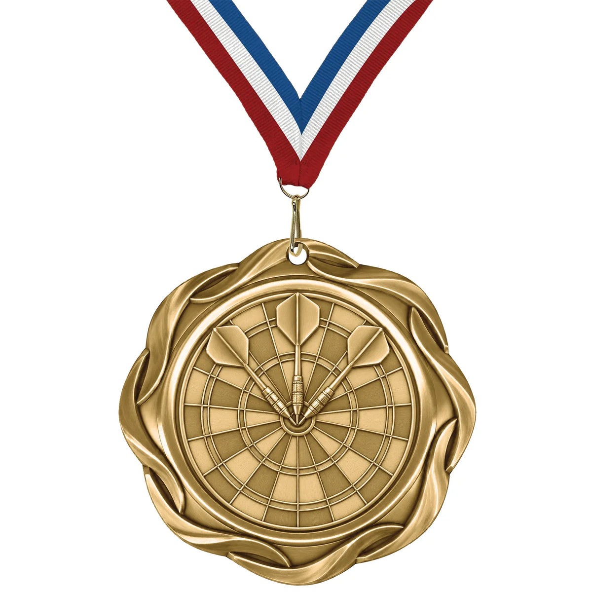 Darts Medals - League & Club Awards, 2-1/4" Fusion Medal in Gold, Silver & Bronze