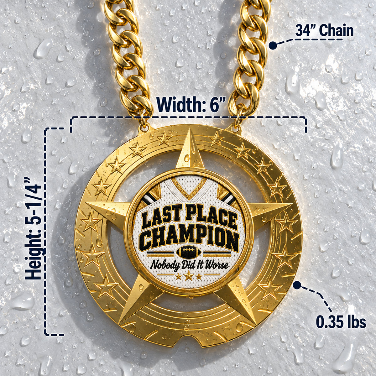 Fantasy Football Trophy Chain – Last Place Champion – Nobody Did It Worse
