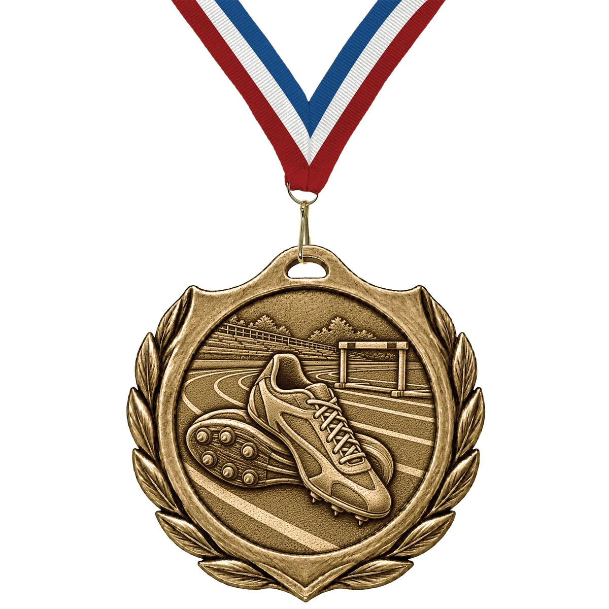 Track & Field Medals - Race & Athletic Achievement Awards, 2-1/4" Burst Medal in Gold, Silver & Bronze
