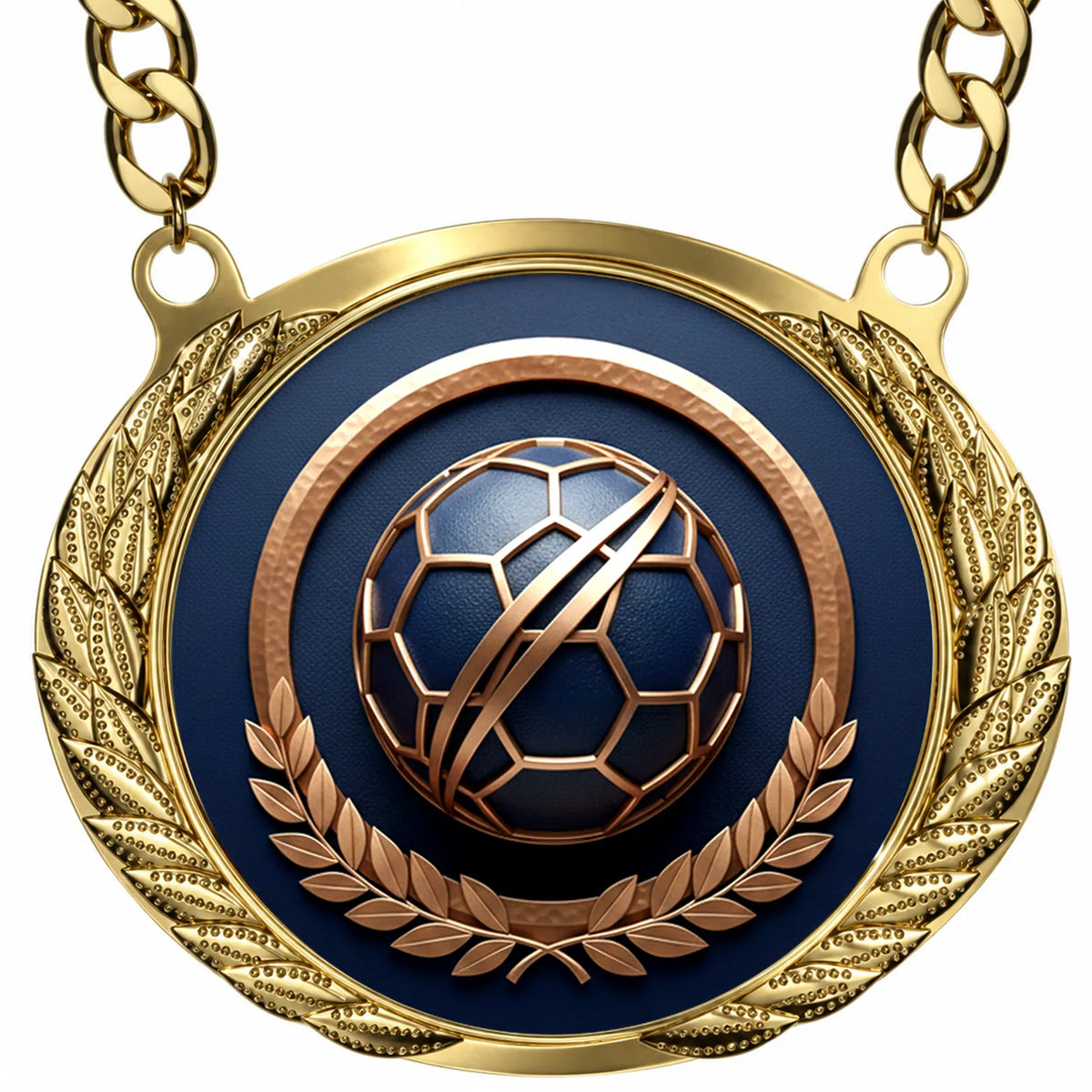 Fantasy Soccer Championship Medallion – Soccer Champion Award Medal with Gold Chain