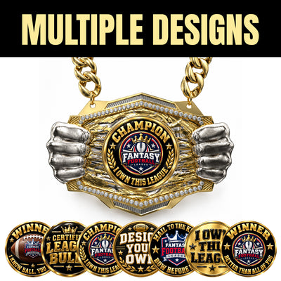 Fantasy Football Champion Medal - Champion – I Own This League, Knock Out Champ Chain with Premium Chain