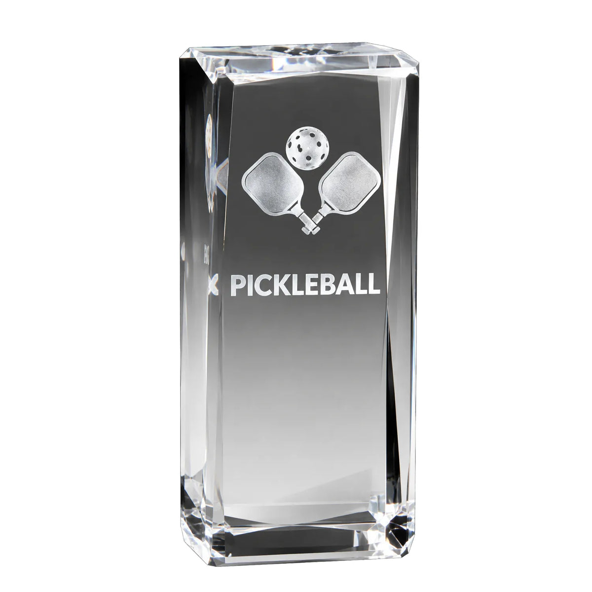 Pickleball Crystal Trophy - 4.5" 3D Laser Engraved Award