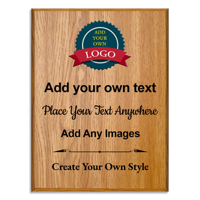 Build Your Own Portrait Plaque - Totally Freeform - 4 Plaque Colors - Add Your Own Text Logos Or Images