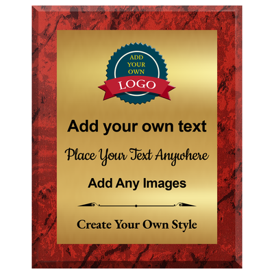 Build Your Own Plaque - Totally Freeform - Silver Or Gold Metal - Add Your Own Text Logos Or Images