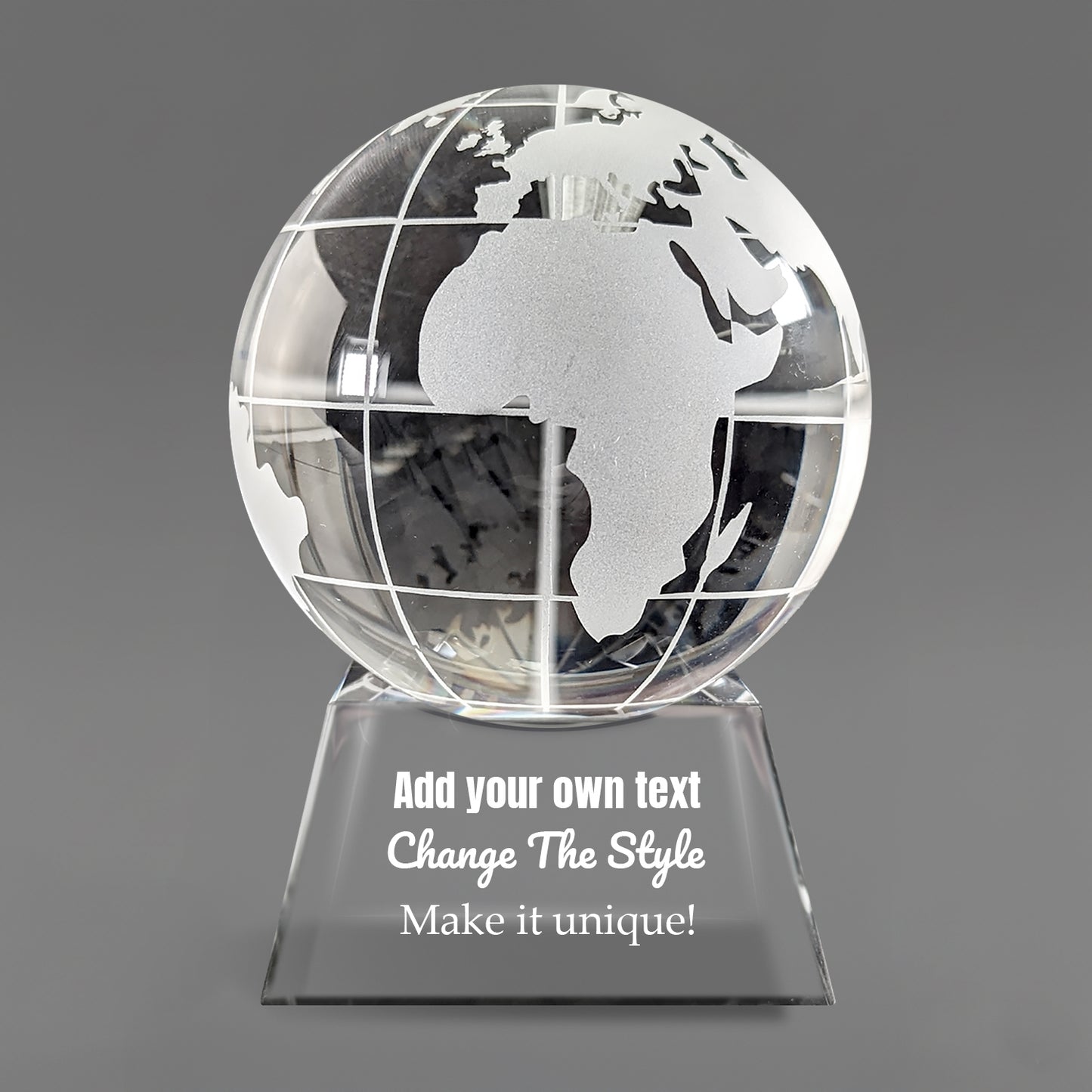 Optic Crystal Globe Award - Create Your Own