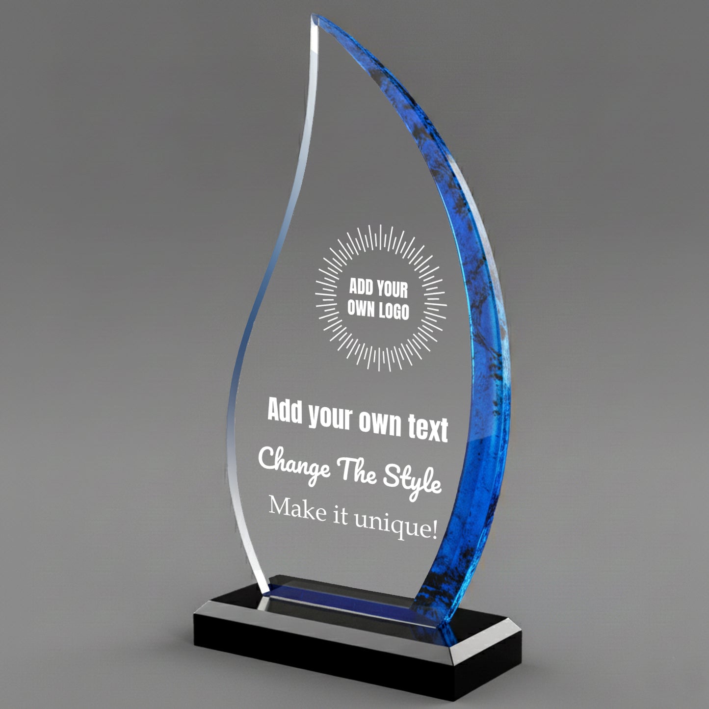 Blue Flame Award 9" Acrylic - Create Your Own