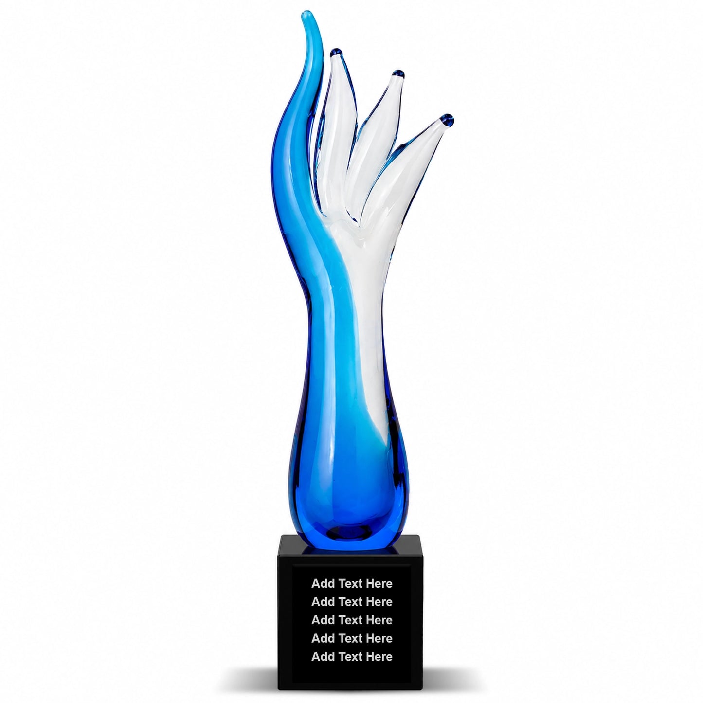 17” Blue Aspire Art Glass Award - Personalize Online