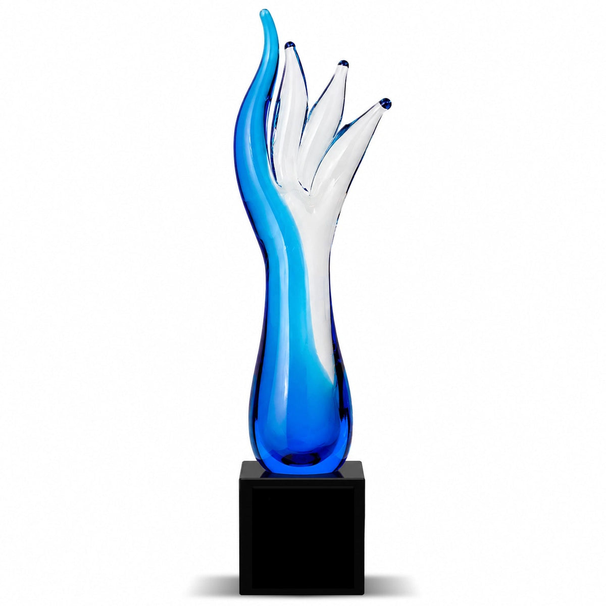 Blue Aspire Art Glass Award 17" - Engraved Plate