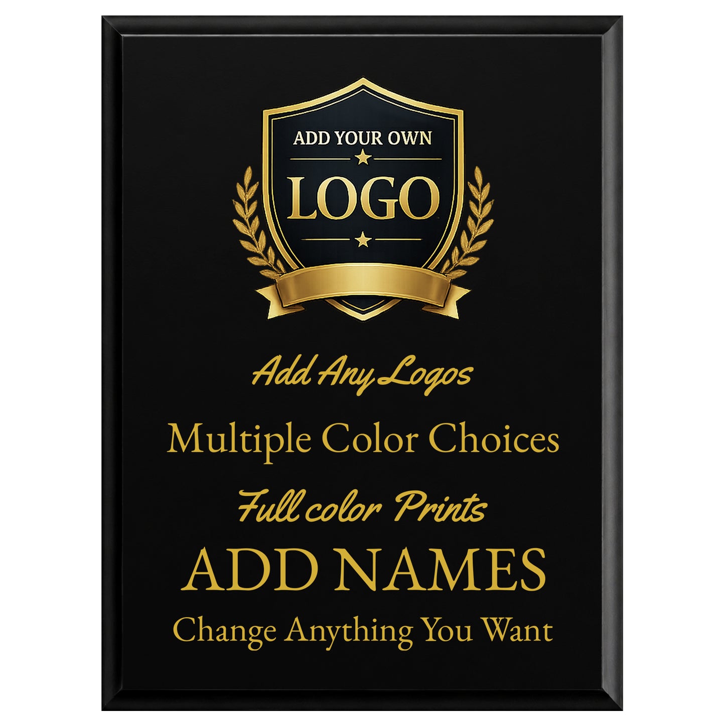 Custom Simulated Walnut Plaque with Full Color UV Printing - 4 Colors Available
